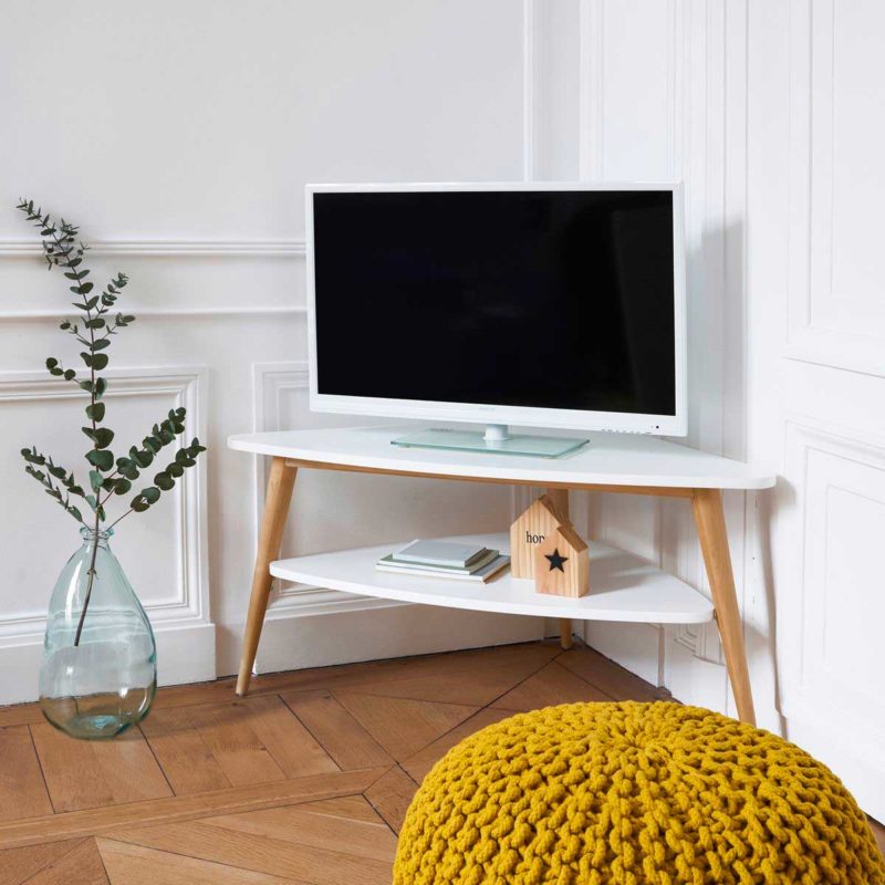 Scandinavian style corner TV cabinet