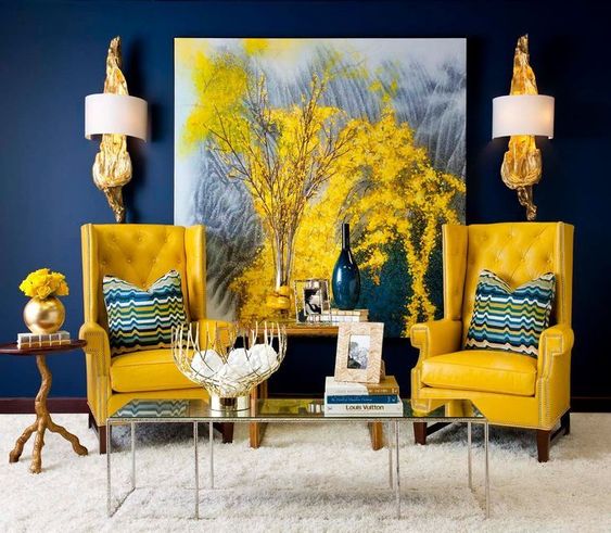 mustard color living room decoration ideas