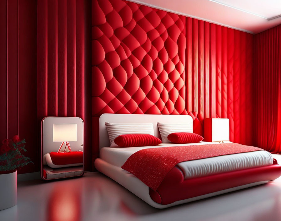 Bedroom Red Wall Decoration