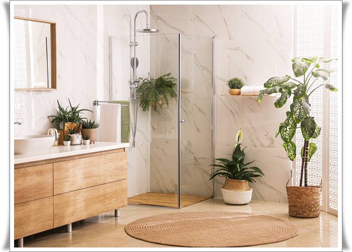 Bathroom Decorated with Plants