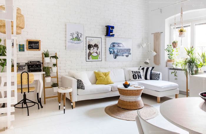 white vintage living rooms