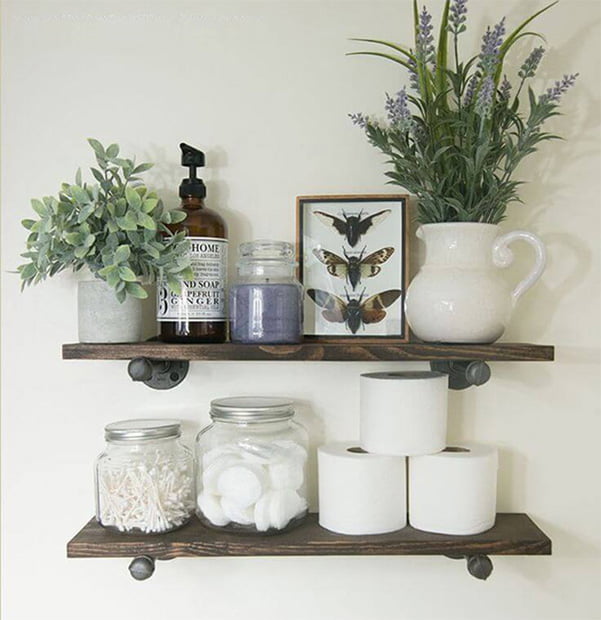 DIY bathroom shelves