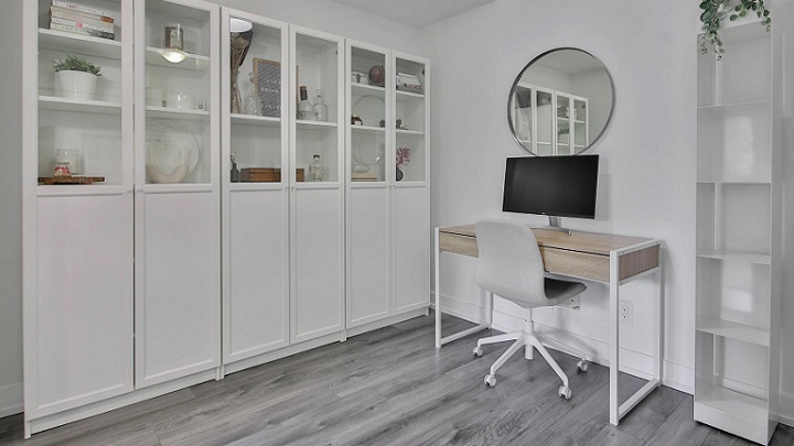 white-colored-library-cabinet