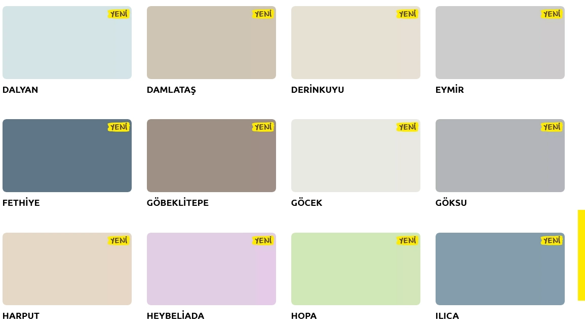 Weber Paint's Best Interior Paint Color Chart