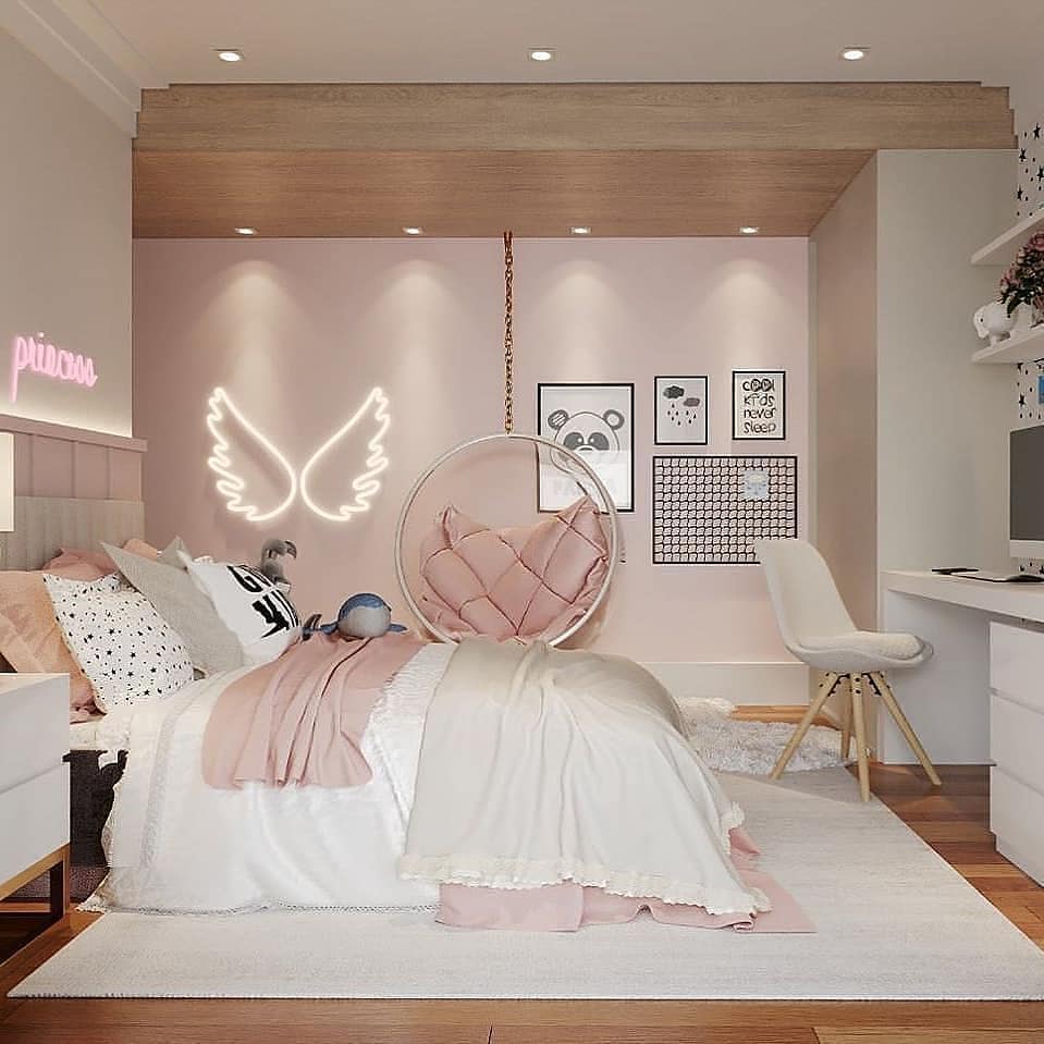 pink teen room