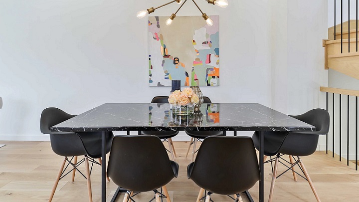 large table in the dining room