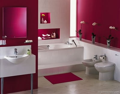 burgundy bathroom decoration