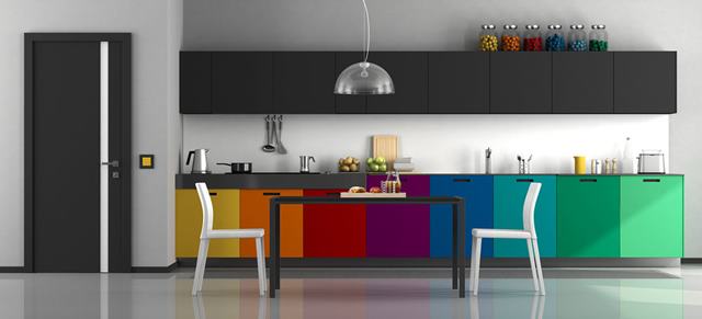 Colorful kitchen furniture