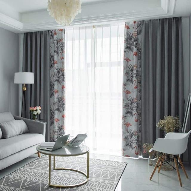 Flowered curtains