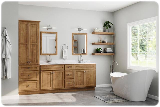 Natural Wood Bathroom Cabinet