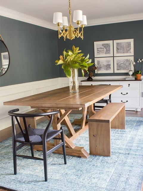 wooden furniture in the dining room