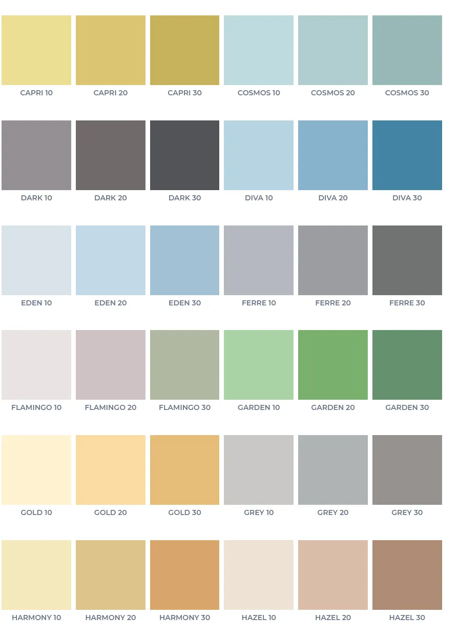 Fawori Exterior Paint Chart