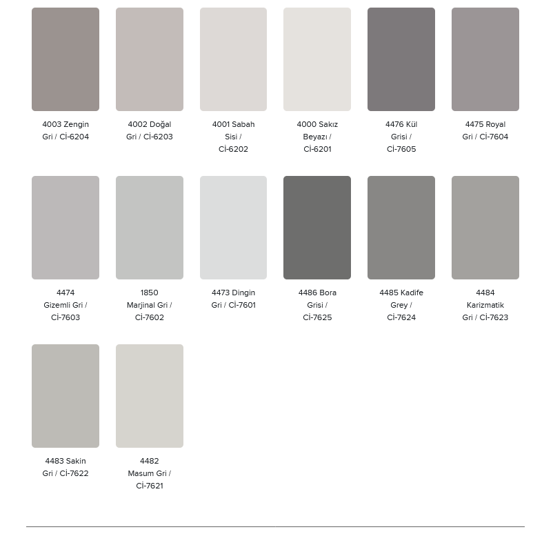 Polisan Paint types are neutrals