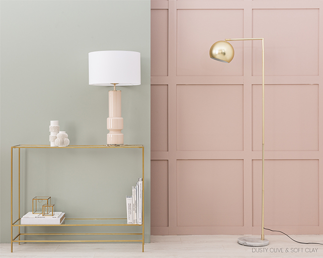 Kenay Home and Bruguer colors, Olive green and pale pink