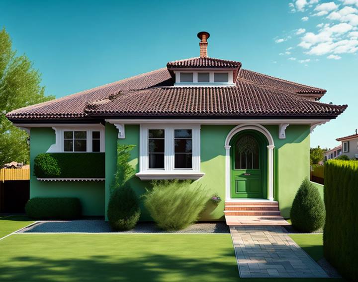 detached house with sage color exterior 2025