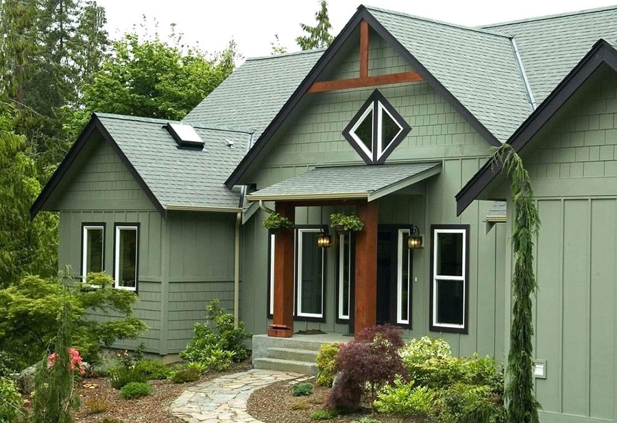 sage light green colored house 2025