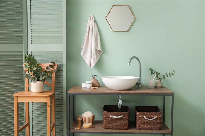 light green bathroom