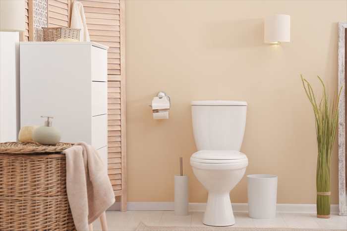 white and beige bathroom