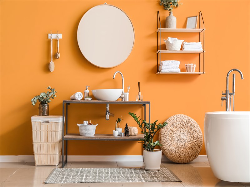 Orange bathroom