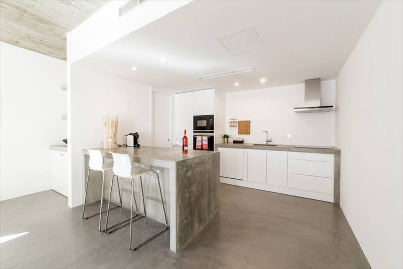 modern white and gray kitchen