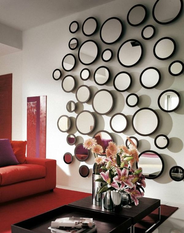 decorating with round mirrors on the walls