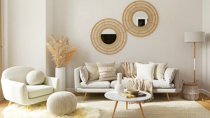 wicker-mirrors-behind-the-sofa