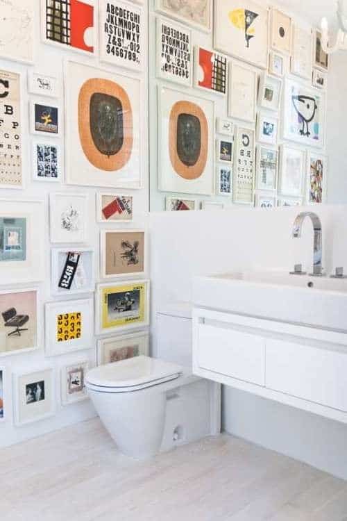 Create a focal wall with colorful pictures