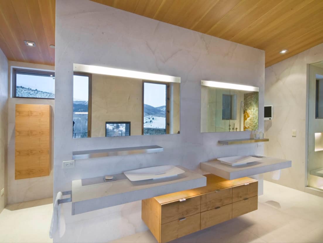 5 Ways to Improve Your Bathroom. Wood and stone: a noble combination of materials for an ultramodern room