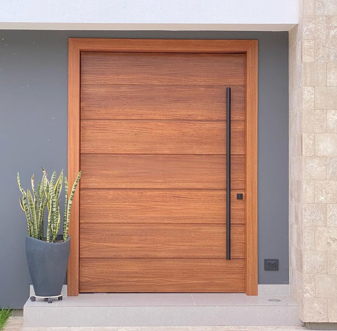 wooden entrance doors