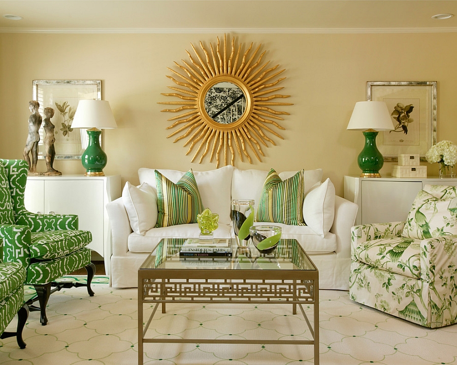 green gold colors painting living room home ideas photos