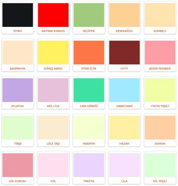 PAMUKKALE Paint Interior Color Chart (1)