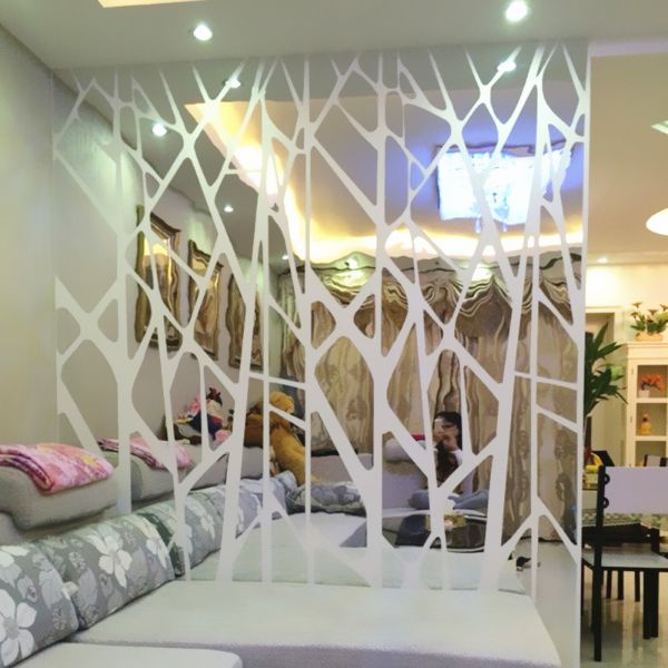 decoration with mirrors on the walls 3d wall