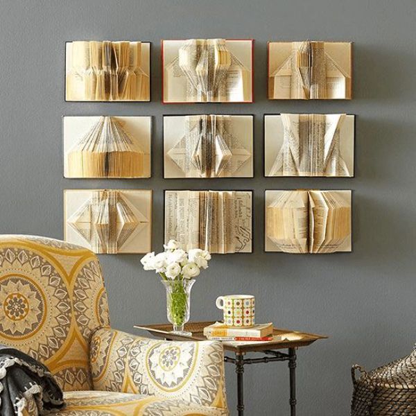 decorate with books in the kitchen for the wall