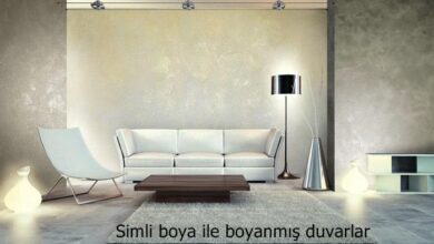 simli boya ile boyanmış duvarlar