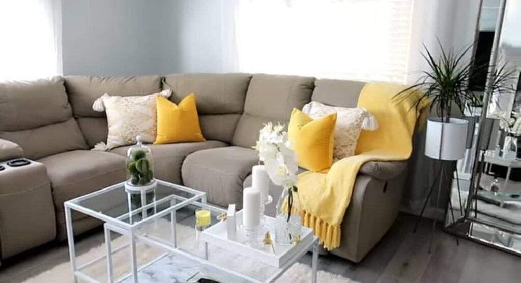 mustard and grey decoration