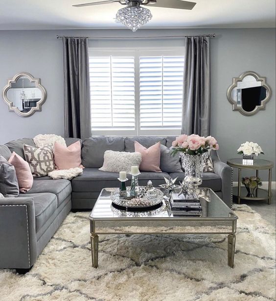 grey and pink room