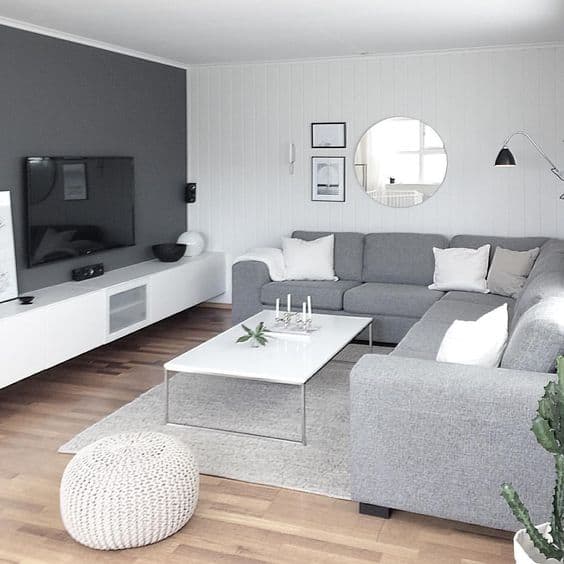 minimalist gray rooms