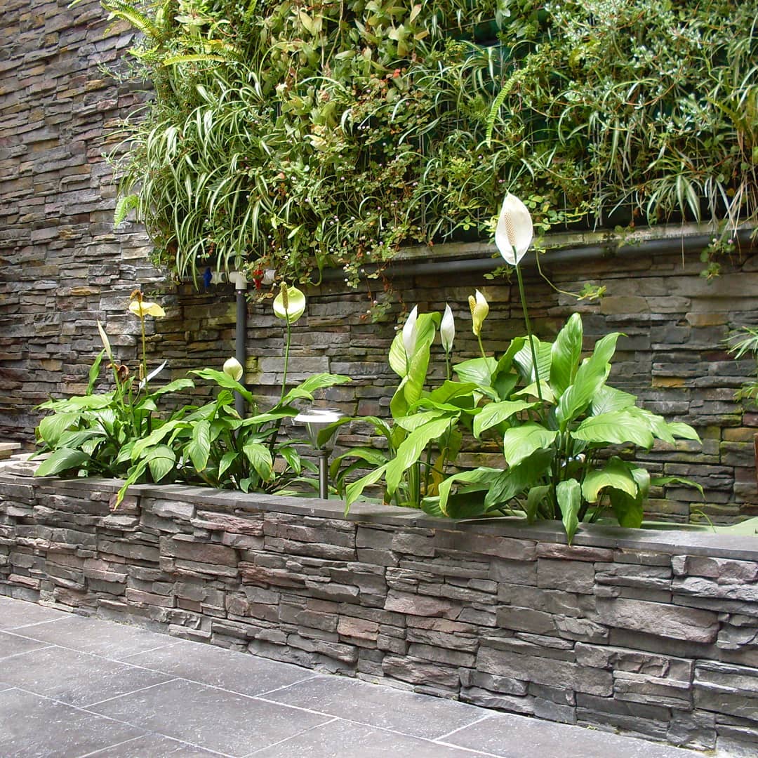 planter with paving stones