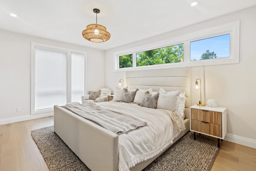 bedroom with large carpet