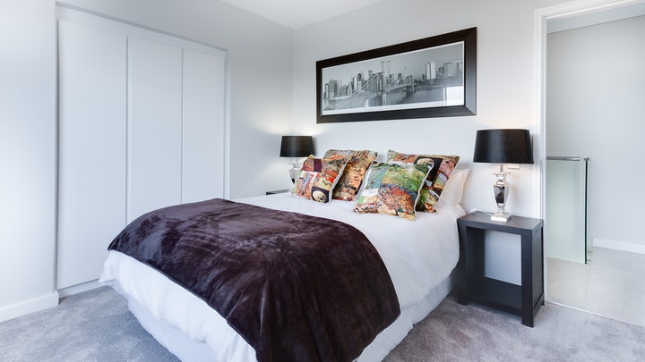 Various cushions in the bedroom