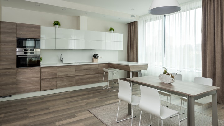 white and wooden kitchen