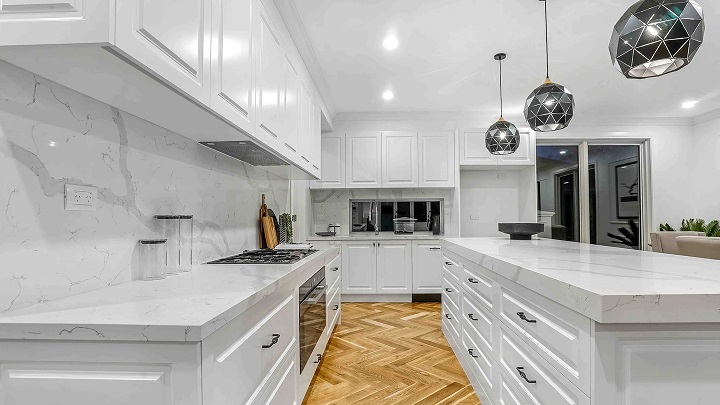 kitchen with geometric shapes