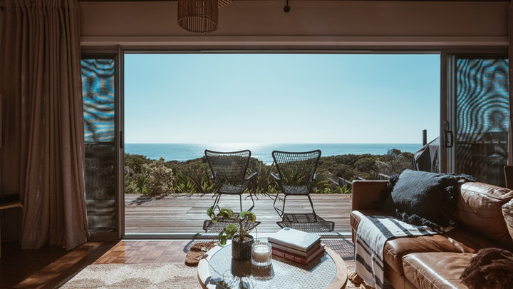 living room with terrace