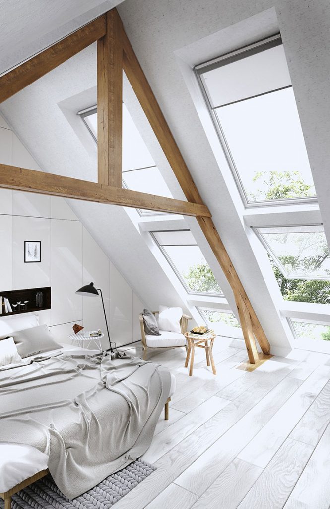 furnishing a bedroom in the attic