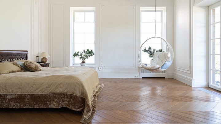 hanging chair in bedroom