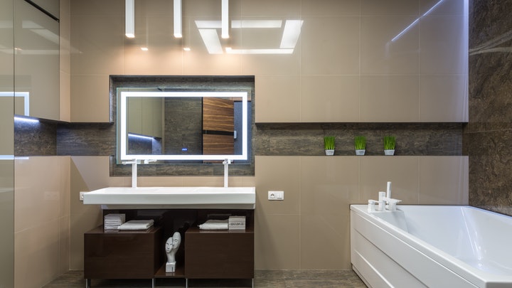 white and wooden bathroom