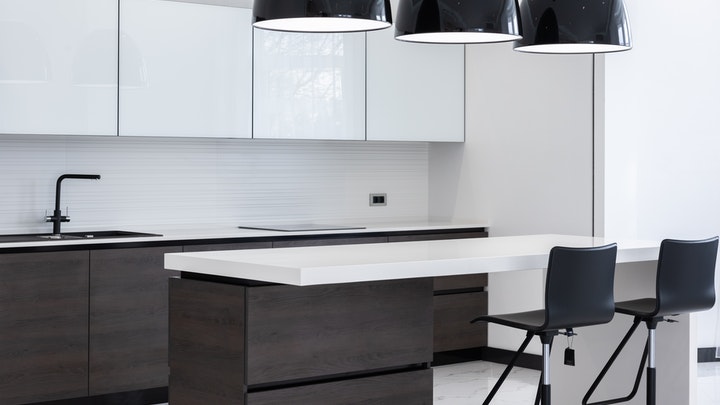 black and white kitchen furniture