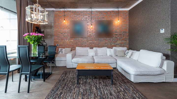 brick wall in living room