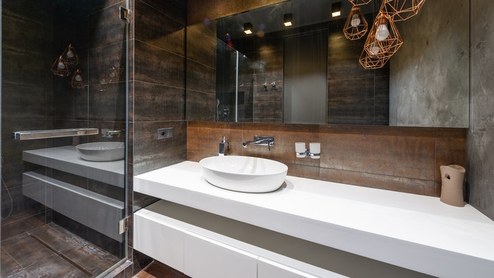 white sink in bathroom