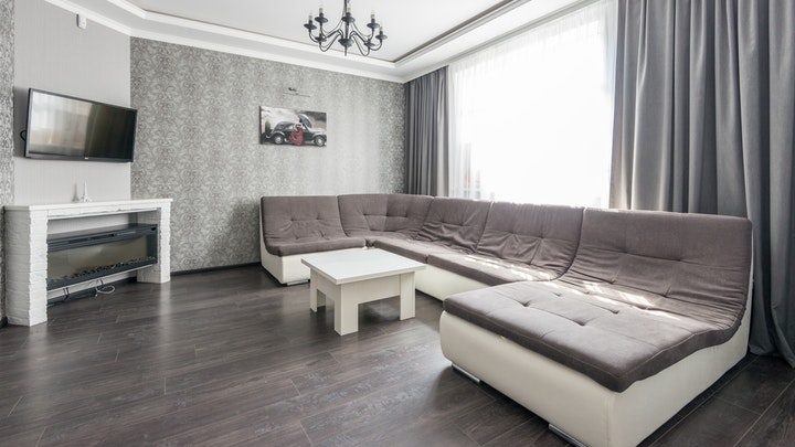 large sofa in the living room